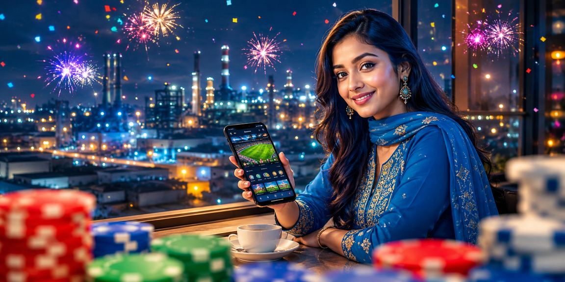 গাজীপুরে সালোয়ার কামিজ পরা একজন ব্যবহারকারী মোবাইলে bajee গেমস খেলছেন